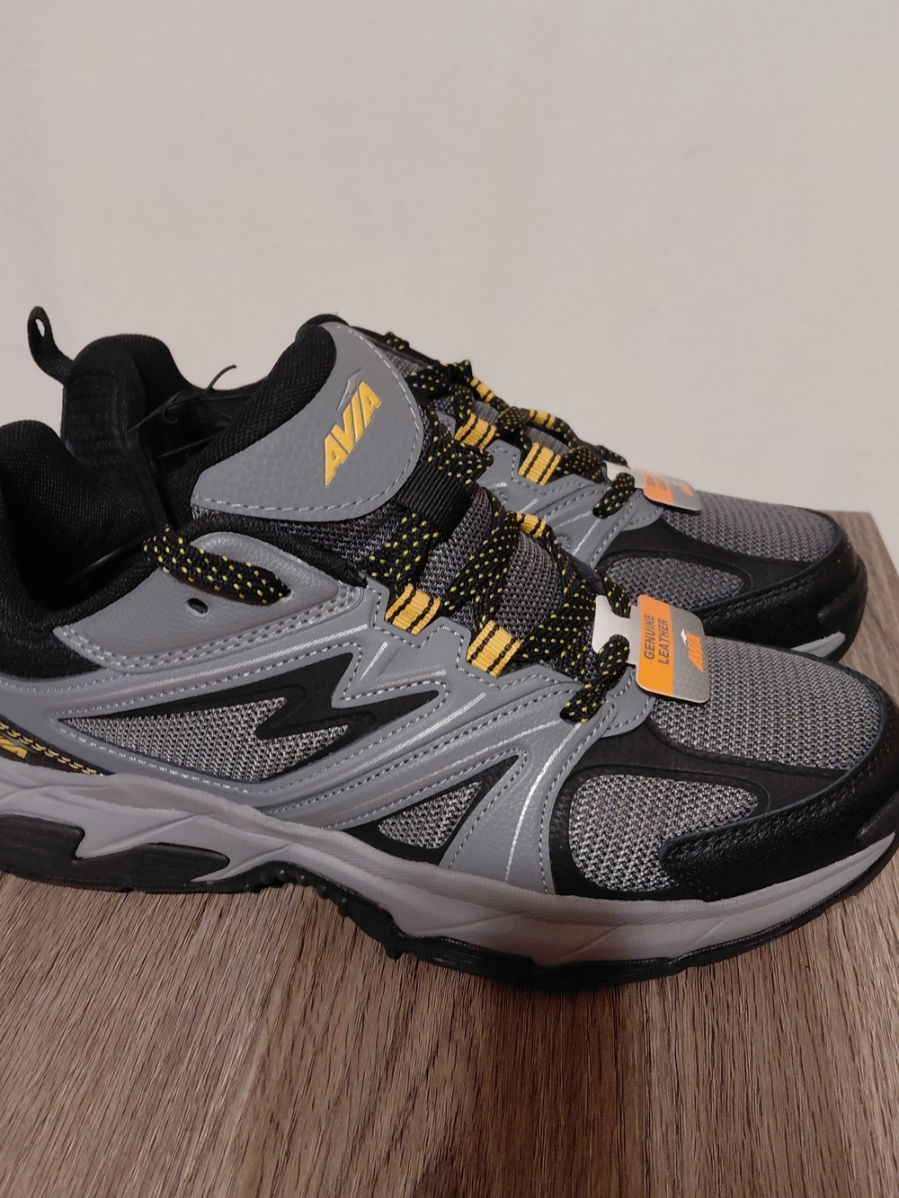 Avia Men's Talus Rugged Walking Running Hiking Shoes Grey Sneakers Odor Control